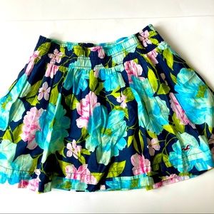 Hollister | Turquoise Floral Mini Circle Skirt